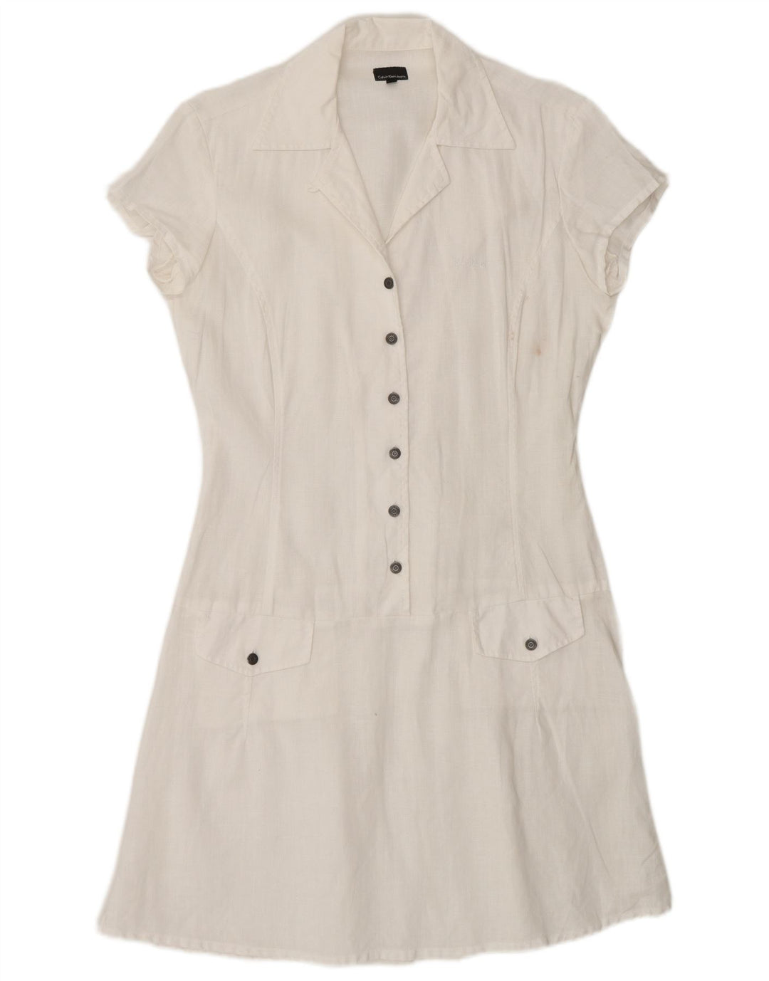 Calvin Klein Jeans Dame A-Line Kjole UK 14 Medium White