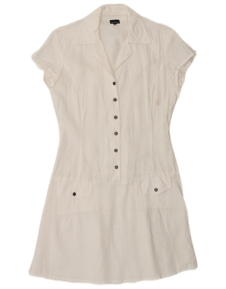 Calvin Klein Jeans Dame A-Line Kjole UK 14 Medium White