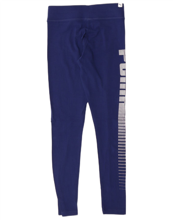PUMA Grafiske Leggings til kvinder UK 10 Små blå bomuld