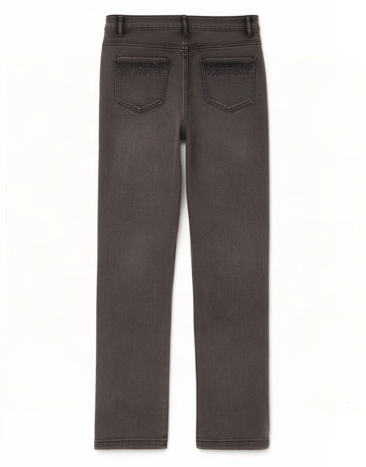 Marks & Spencer Dame Straight Jeans UK 12 Medium W30 L29 Grå Bomuld