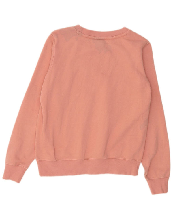 Champion Dame Grafisk Sweatshirt Jumper UK 14 Medium Pink Bomuld