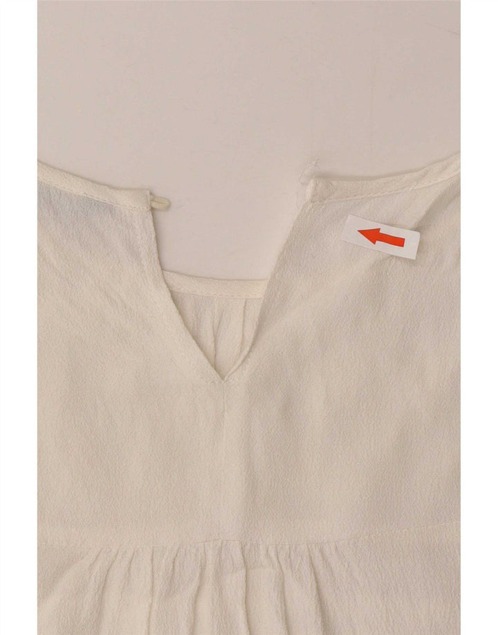 Zara Dame bluse Top UK 16 Large White Viscose