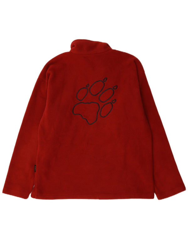 Jack Wolfskin Herre grafisk lynlås-hals fleecetrøje UK 44/46 XL Burgundy