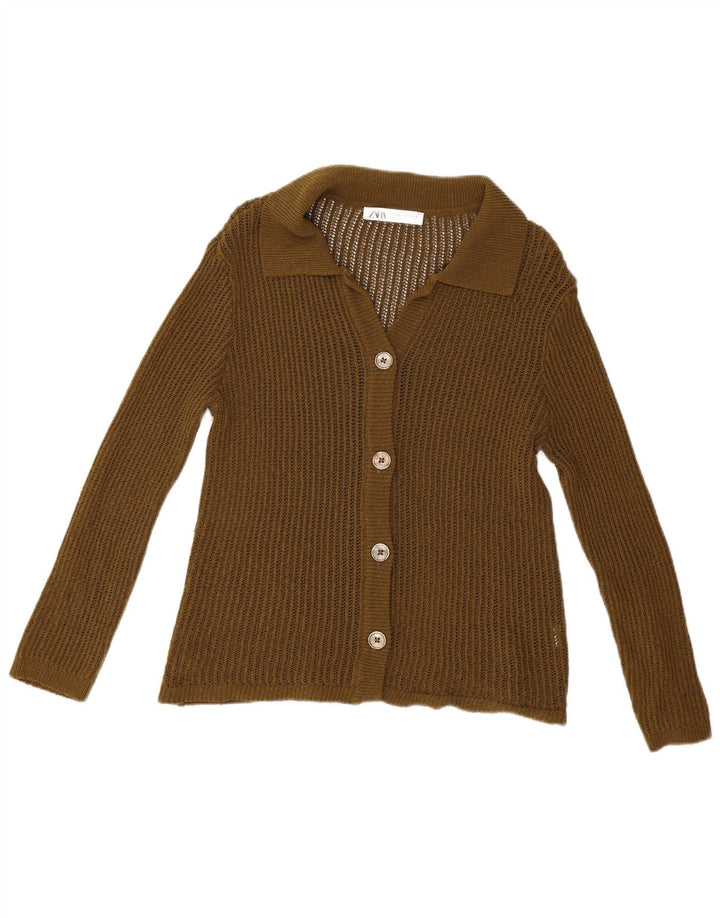 Zara Dame Oversized Cardigan Sweater UK 10 Lille Grøn