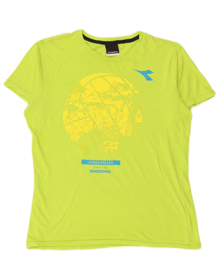DIADORA Herre grafisk T-shirt Top Lille grøn bomuld