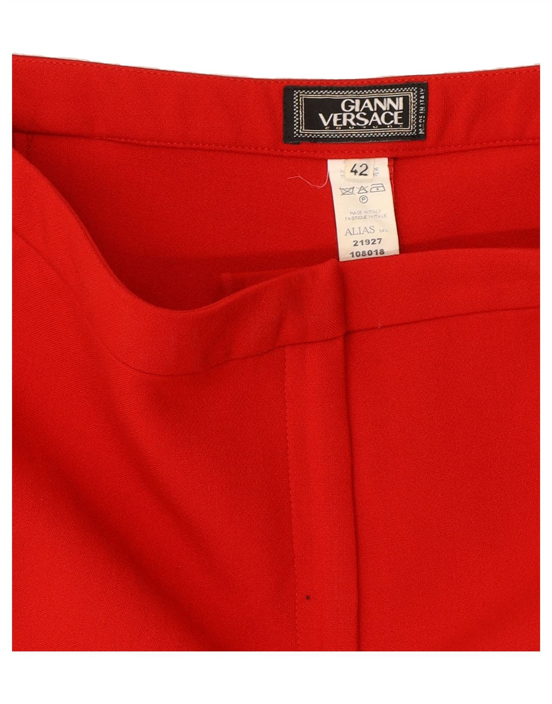 GIANNI VERSACE Womens Chino Trousers IT 42 Medium W28 L28 Red Designer Vintage Gianni Versace and Second-Hand Gianni Versace from Messina Hembry 