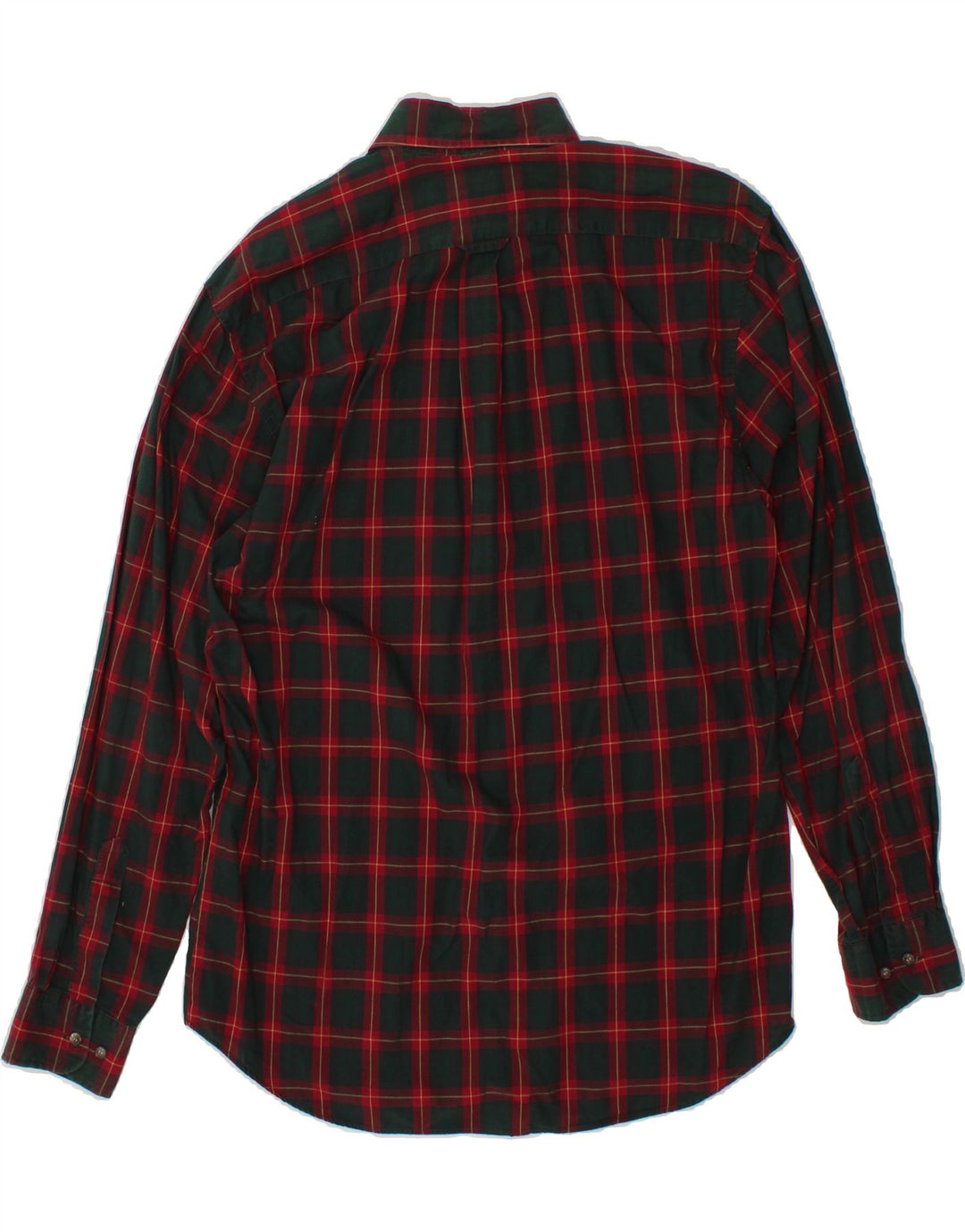 TARTAN Mens Shirt Medium Red Check Cotton Vintage Tartan and Second-Hand Tartan from Messina Hembry 