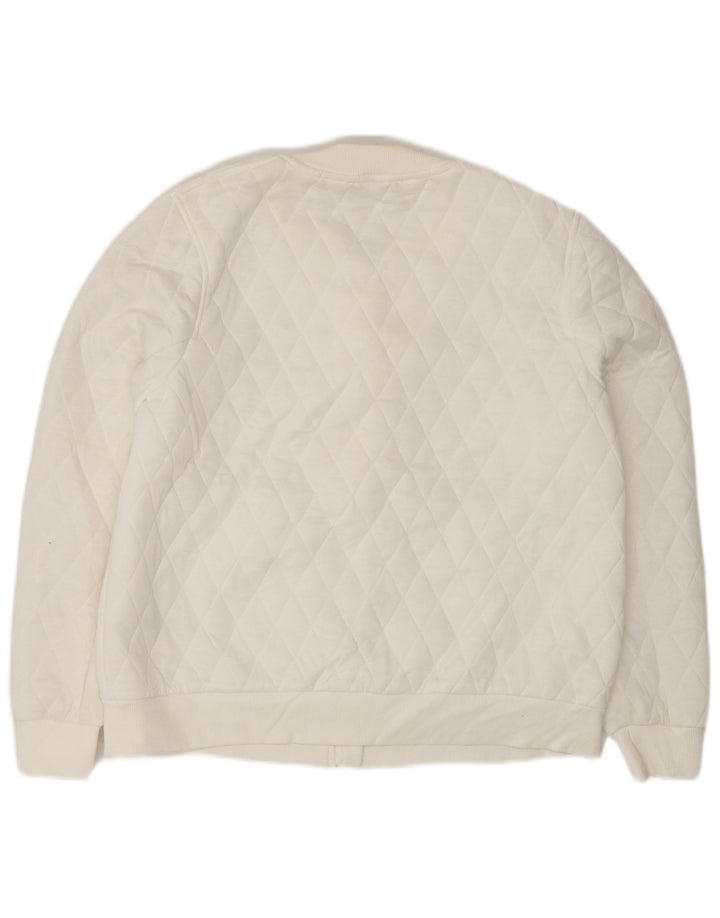 Marks & Spencer Quiltet jakke til kvinder UK 14 Stor hvid polyester