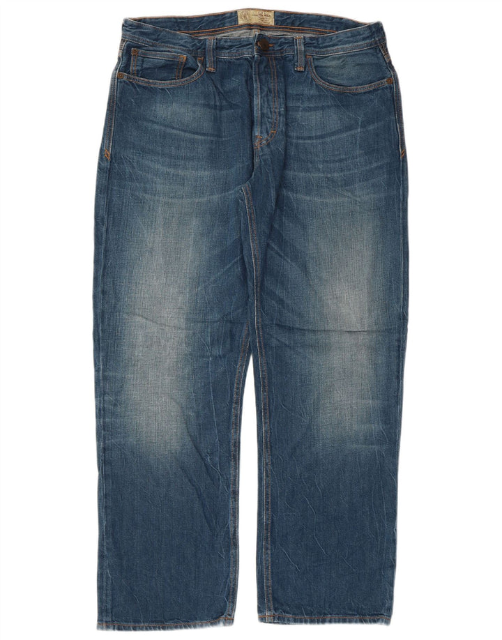 FAT FACE Mens Straight Jeans W34 L28 Blue Cotton