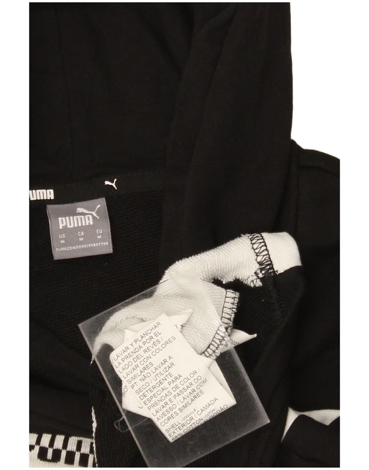 PUMA Oversized Crop Hoodie Jumper UK 14 Medium Sort Colourblock