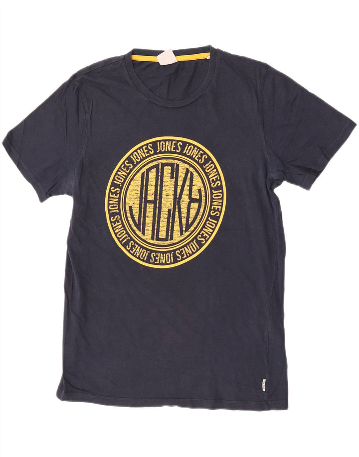 Jack & Jones Grafisk T-shirt top til kvinder Stor marineblå bomuld