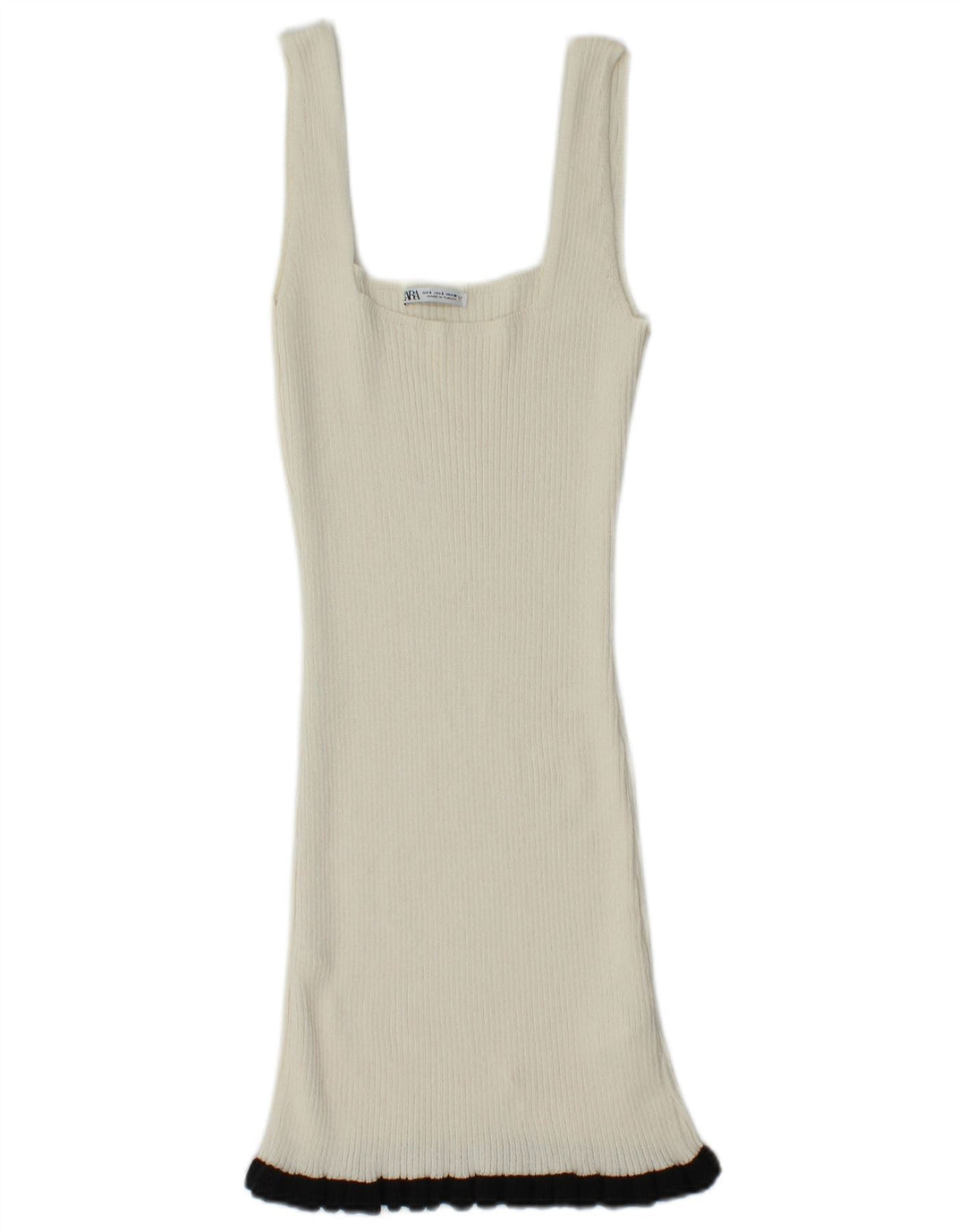 Zara Dame Sleeveless Jumper Dress UK 8 Small White Polyester