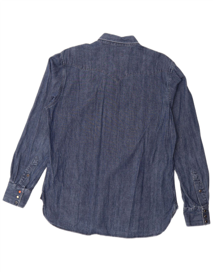 Bagutta Herre Denim Skjorte Stor Blå