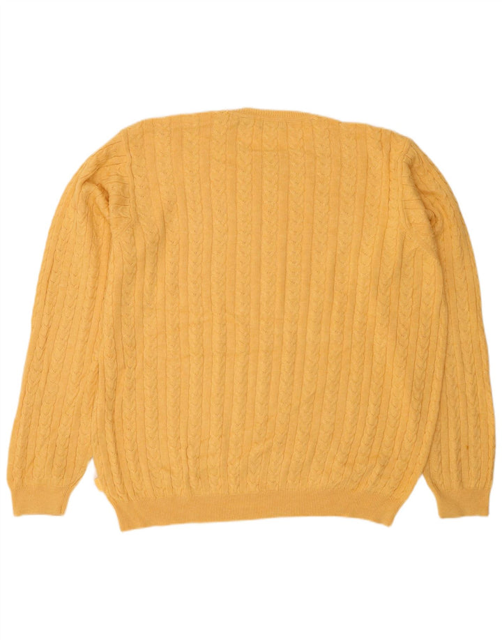 IZOD Herre sweater med rund hals, stor gul bomuld