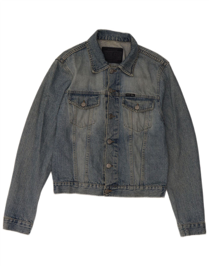 VINTAGE Dame denimjakke UK 12 Medium Blue