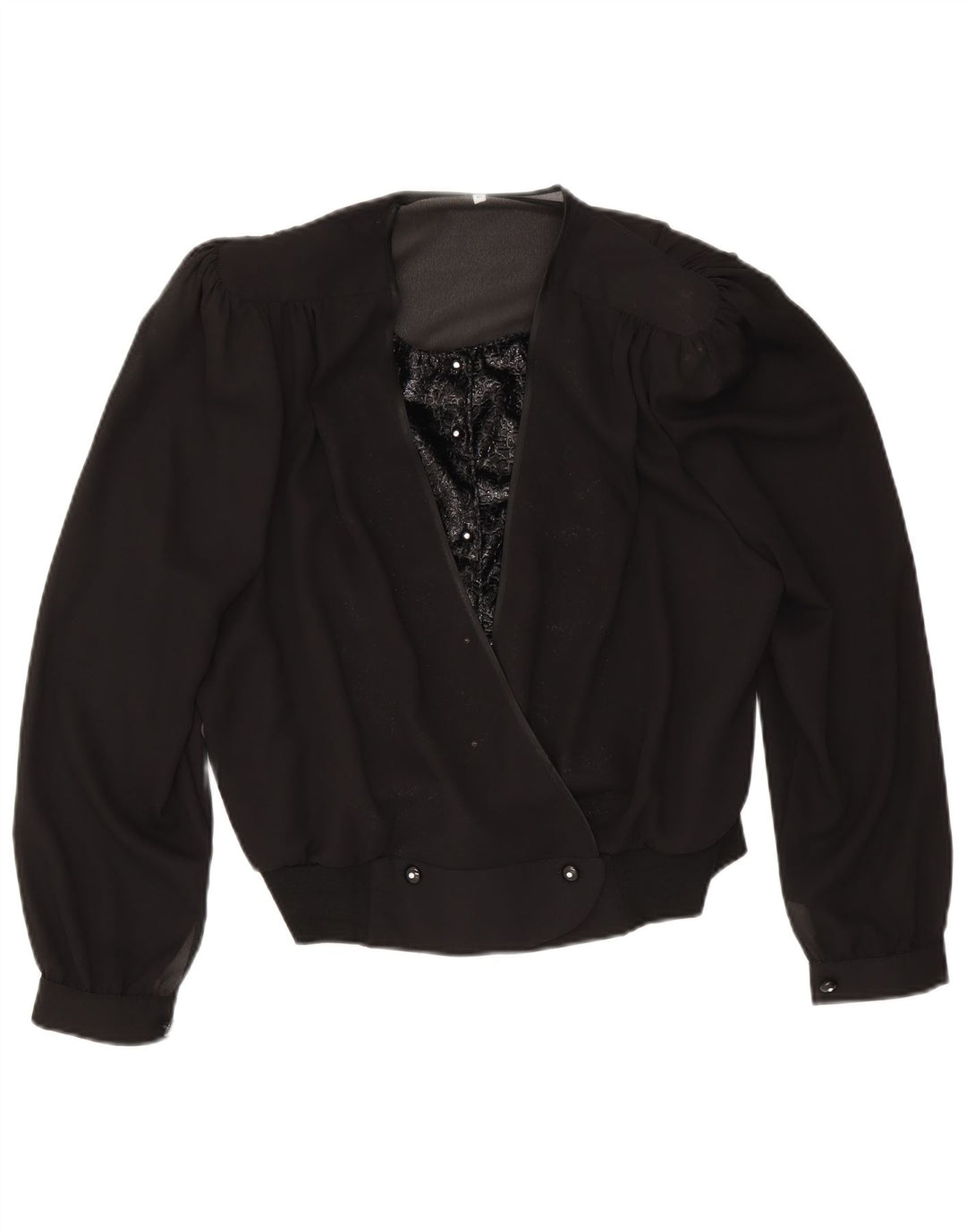 Vintage Dame Dobbeltradet Bolero Top IT 50 XL Sort