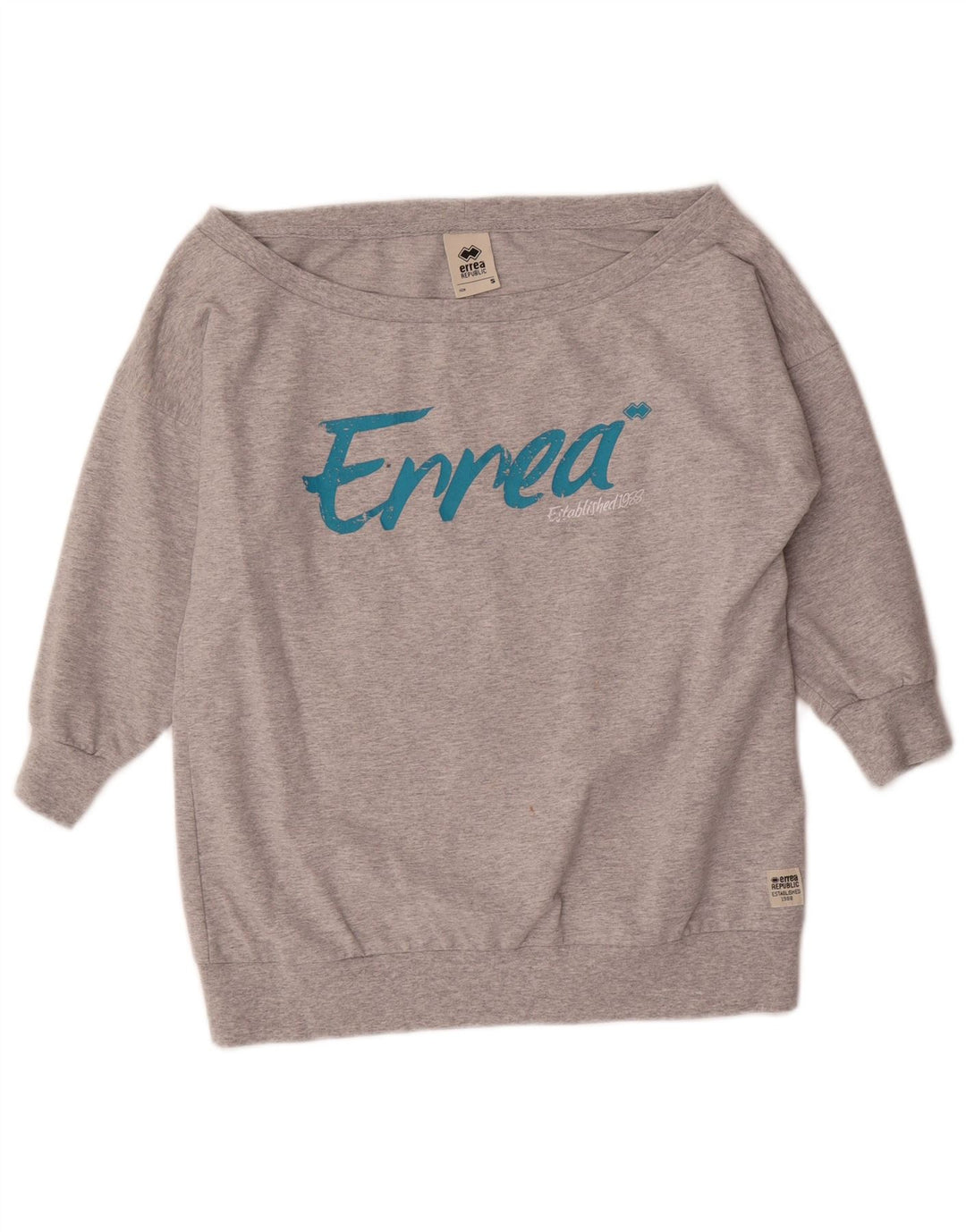 Errea Dame Oversized Off Shoulder Sweatshirt Jumper UK 10 Small Grå