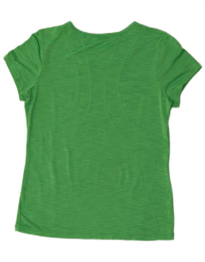 Reebok Dame T-Shirt Top UK 12 Medium Grøn Flecked Polyester