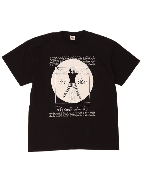 Fruit Of The Loom Herre Grafisk T-Shirt Top Stor Sort Bomuld