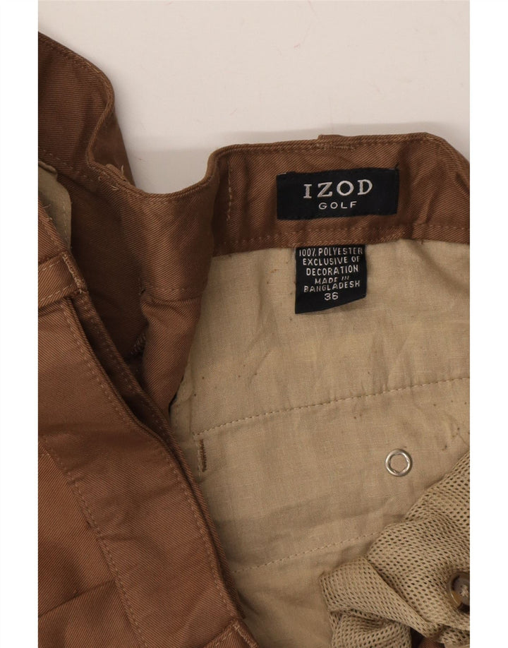 IZOD Mens Pegged Chino Shorts W36 Large  Brown Polyester Vintage Izod and Second-Hand Izod from Messina Hembry 