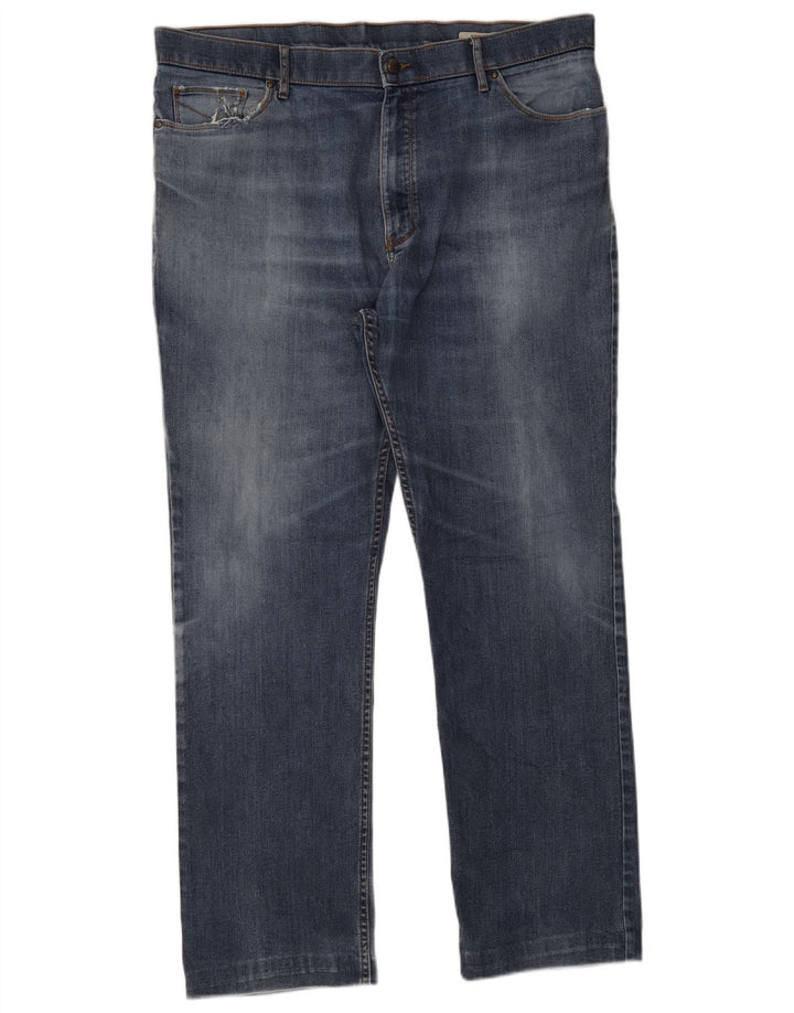 Marks & Spencer Herre Regular Fit Straight Jeans W40 L33 Blå Bomuld