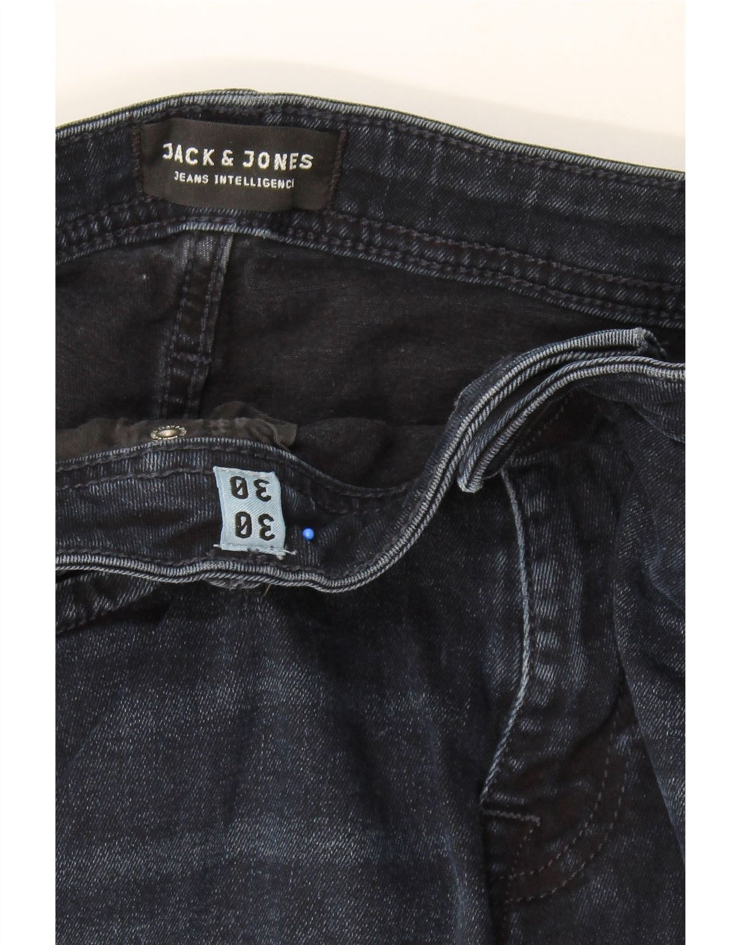 JACK & JONES Mens Slim Jeans W30 L30 Navy Blue Cotton Vintage Jack & Jones and Second-Hand Jack & Jones from Messina Hembry 