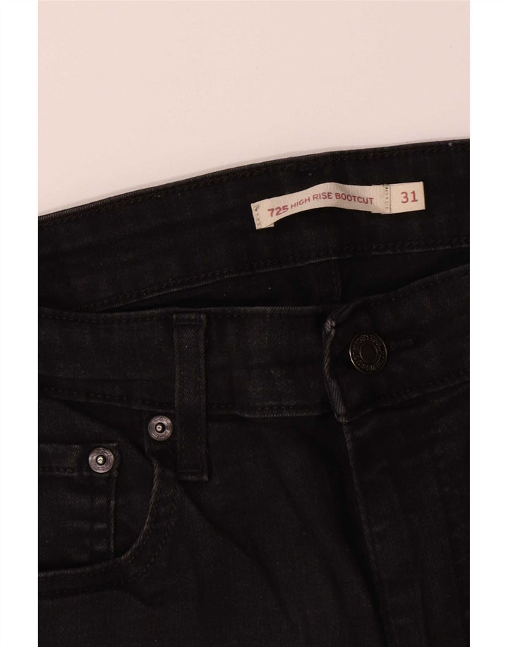 Levi's Womens 725 High Rise Bootcut Jeans W31 L30 Sort Bomuld