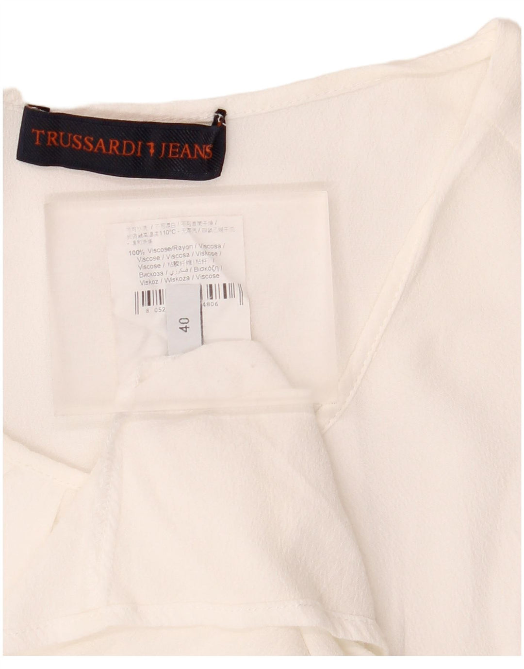 Trussardi Jeans Damebluse Top IT 40 Small White Viscose