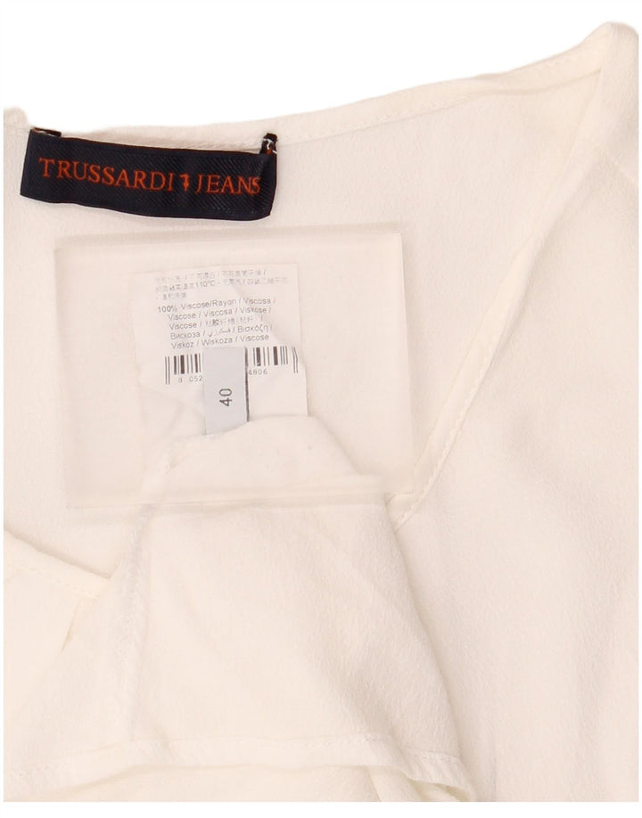 Trussardi Jeans Damebluse Top IT 40 Small White Viscose