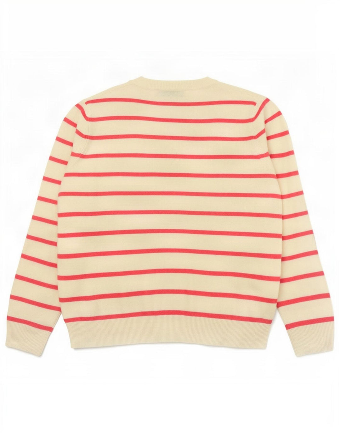 Marks & Spencer Dame V-hals sweater UK 14 Medium Pink Stribet