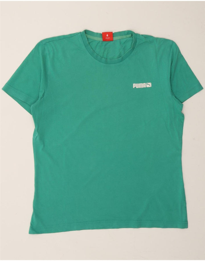 PUMA Mens T-Shirt Medium Green Vintage Puma and Second-Hand Puma from Messina Hembry 