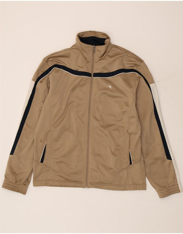 Diadora Træningsdragt til mænd Topjakke UK 42 Stor Beige Colourblock Polyester