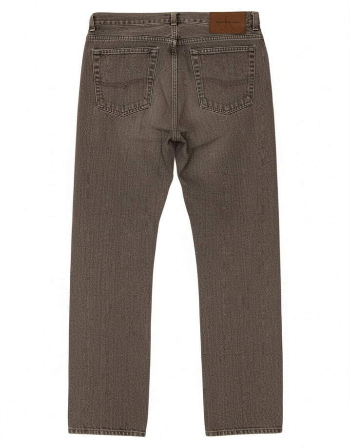 CALVIN KLEIN Womens Straight Jeans W29 L31 Grey Cotton