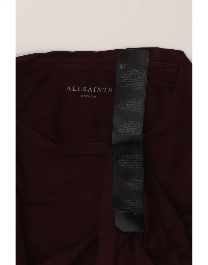ALL SAINTS Herre T-Shirt Top Medium Bourgogne Bomuld