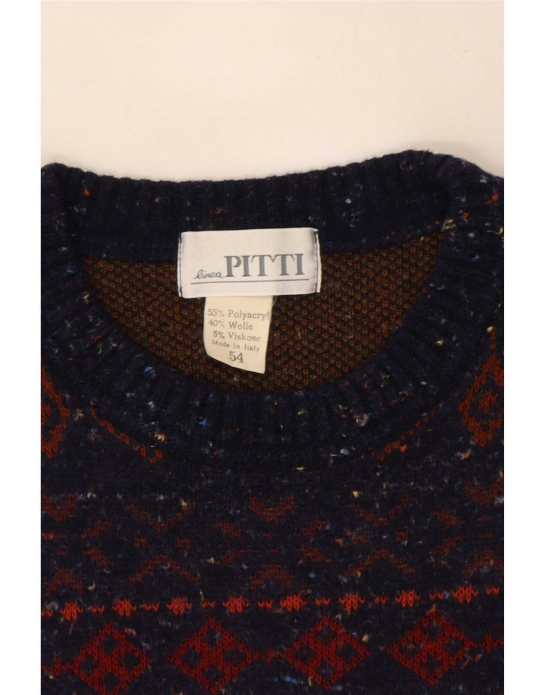 Pitti Herre trøje med rund hals IT 54 XL Flerfarvet Fair Isle