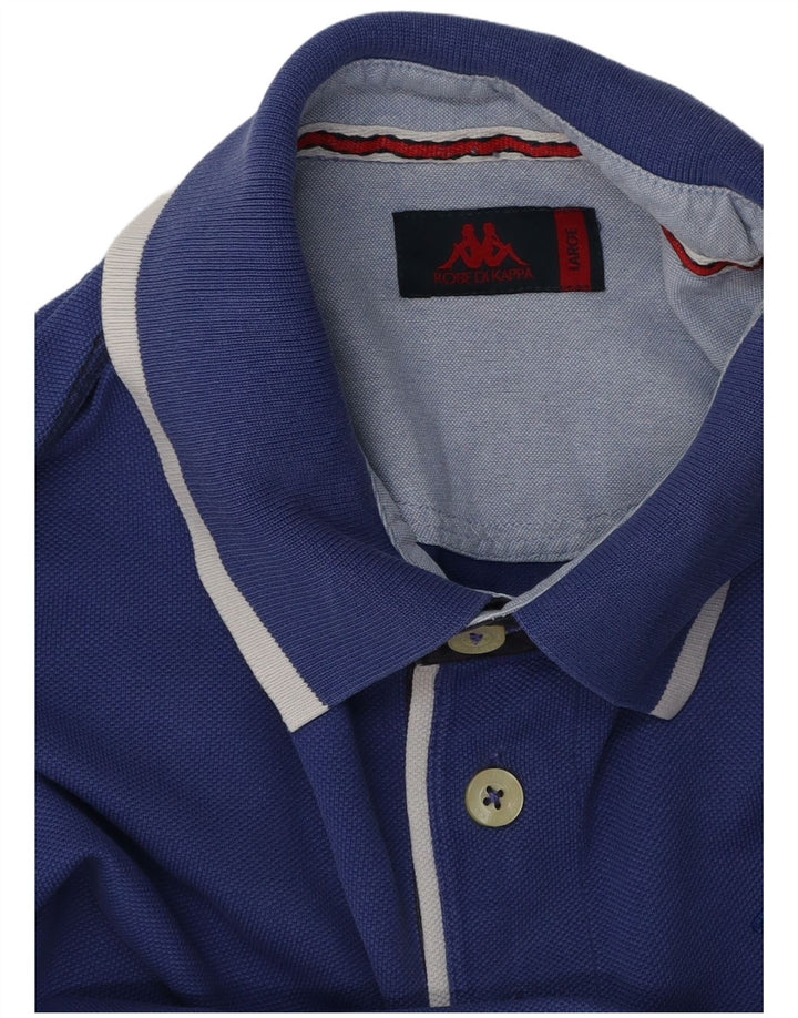 KAPPA Langærmet poloshirt til mænd, stor blå