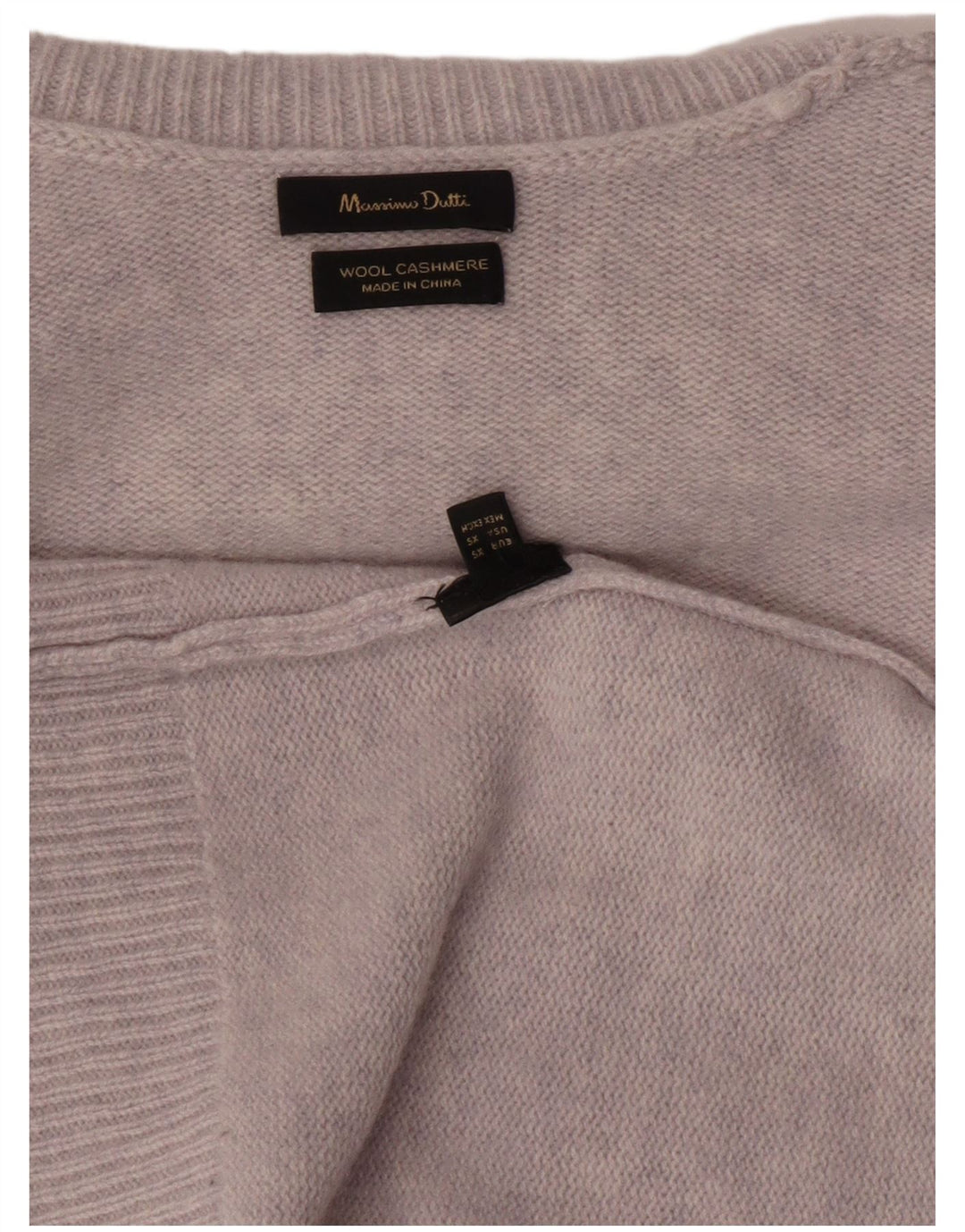 Massimo Dutti Dame Oversized Roll Neck Jumper Sweater UK 6 XS Grå Uld