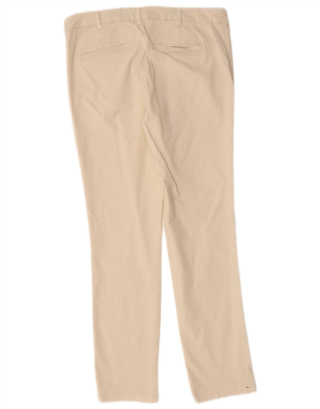 BENETTON Dame Slim Chino Bukser UK 12 Medium W32 L28 Off White Bomuld