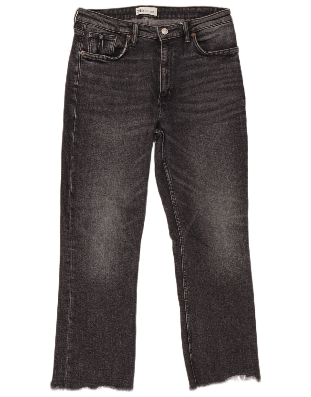 Zara Straight Jeans til kvinder EU 40 Medium W30 L26 Grå