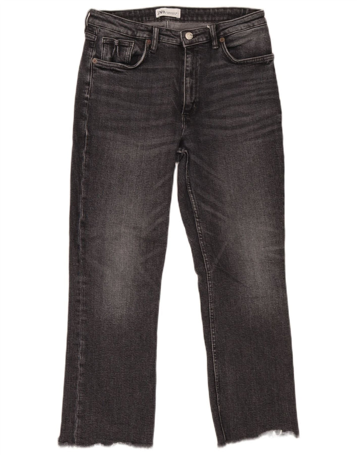 Zara Straight Jeans til kvinder EU 40 Medium W30 L26 Grå
