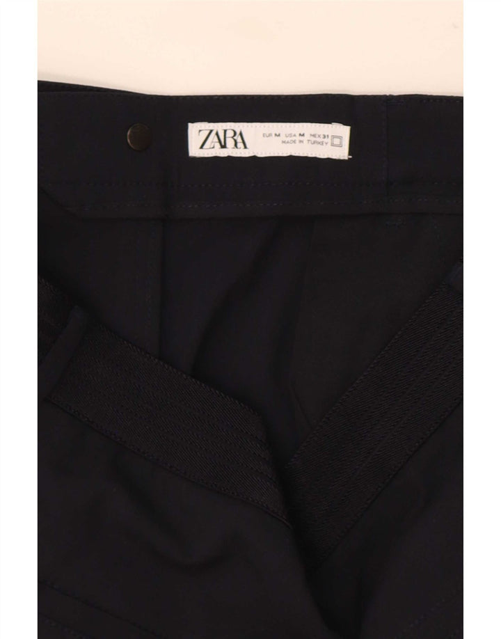 Zara lige jakkesæt til kvinder Medium W30 L30 Marineblå polyester