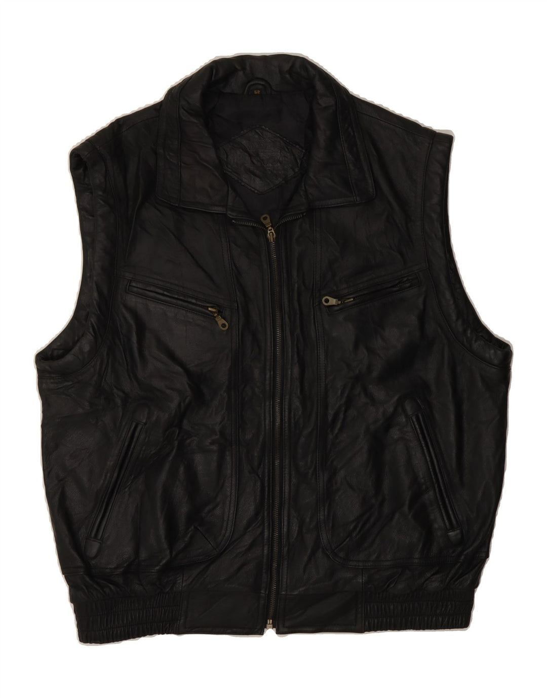 PRINCE Mens Leather Gilet IT 52 XL Black Leather Vintage Prince and Second-Hand Prince from Messina Hembry 