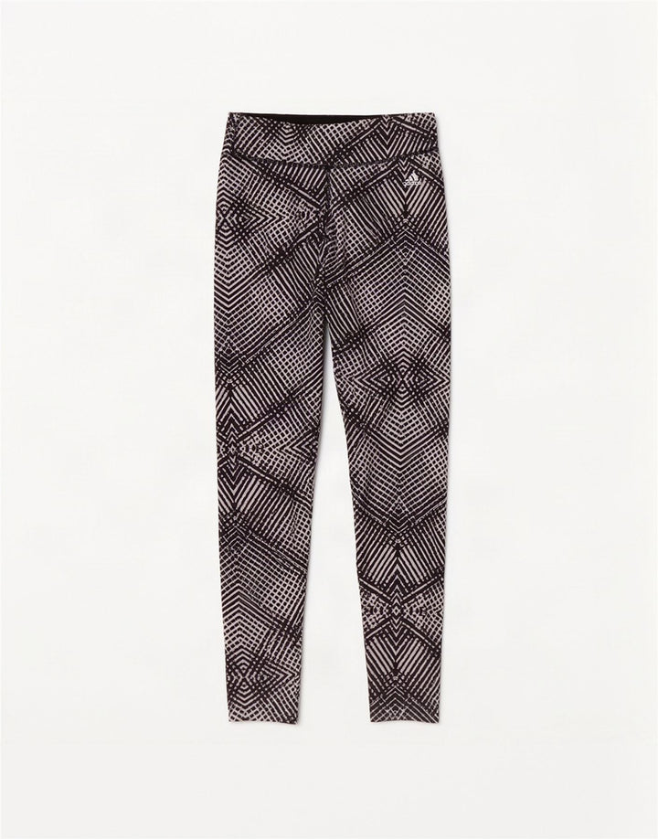Adidas Womens Climalite Leggings UK 4/6 XS Sort geometrisk polyester