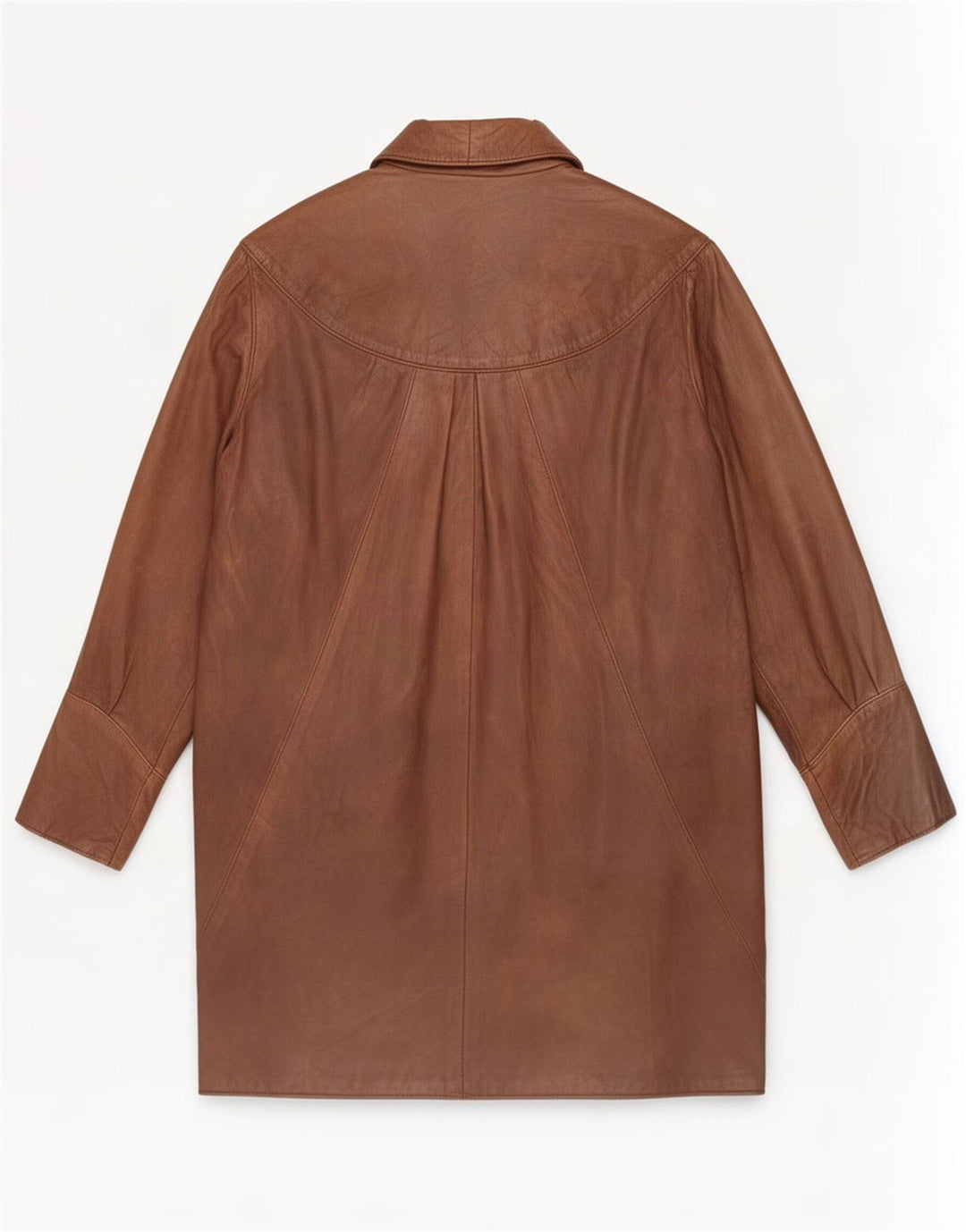 Vintage dame Batwing læderfrakke UK 16 Large Brown