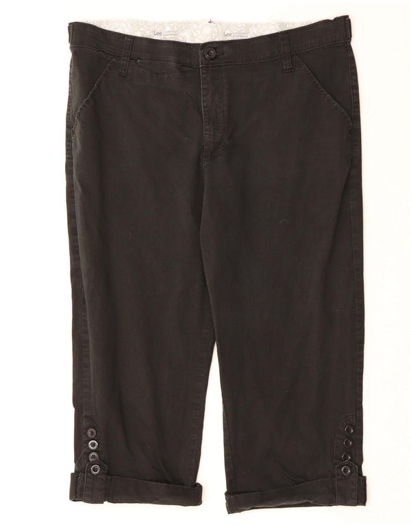 LEE Lige Capri-bukser til kvinder US 14 XL W34 L18 Sort bomuld