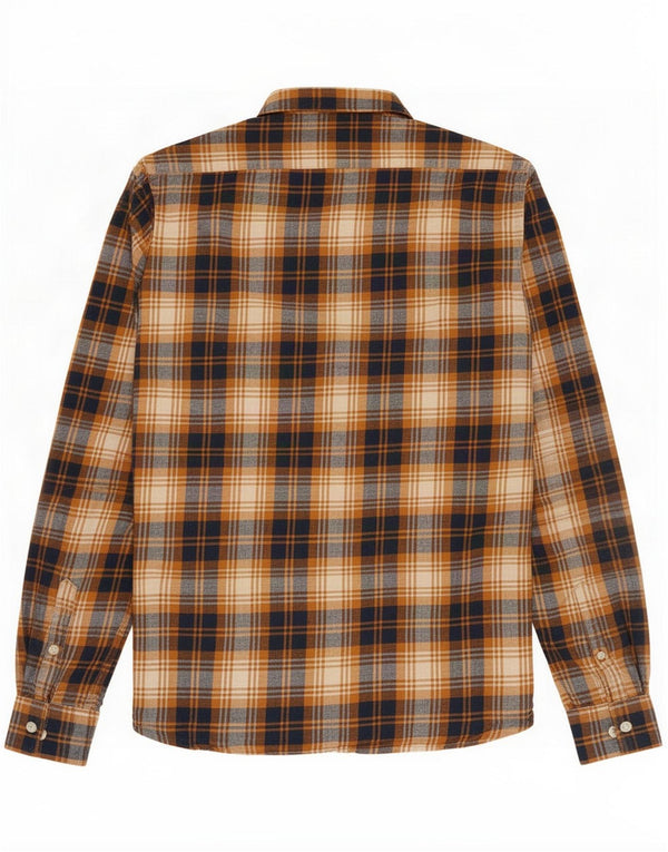 French Connection Mens Flannel Shirt Medium Brown Check Cotton