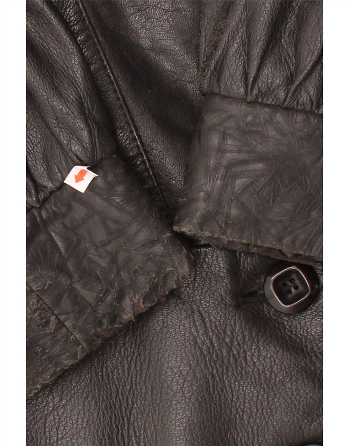 ESSEBI Womens Oversized Leather Jacket IT 48 XL Black Leather Vintage Essebi and Second-Hand Essebi from Messina Hembry 