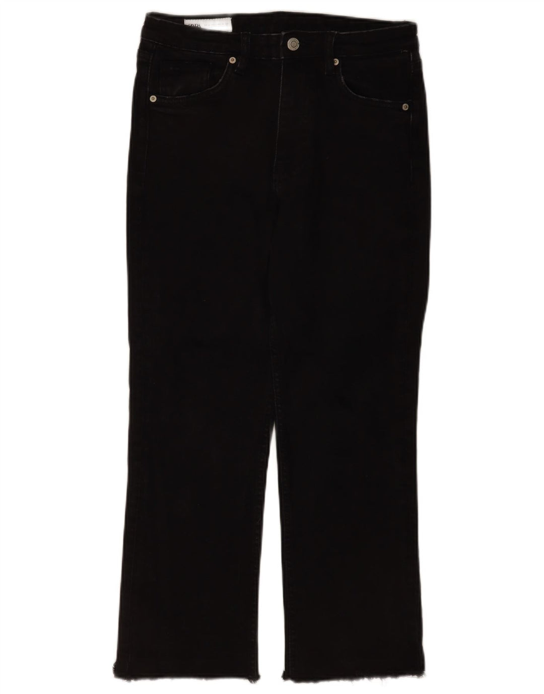 Zara Womens Cropped Jeans EU 38 Small W28 L25 Black