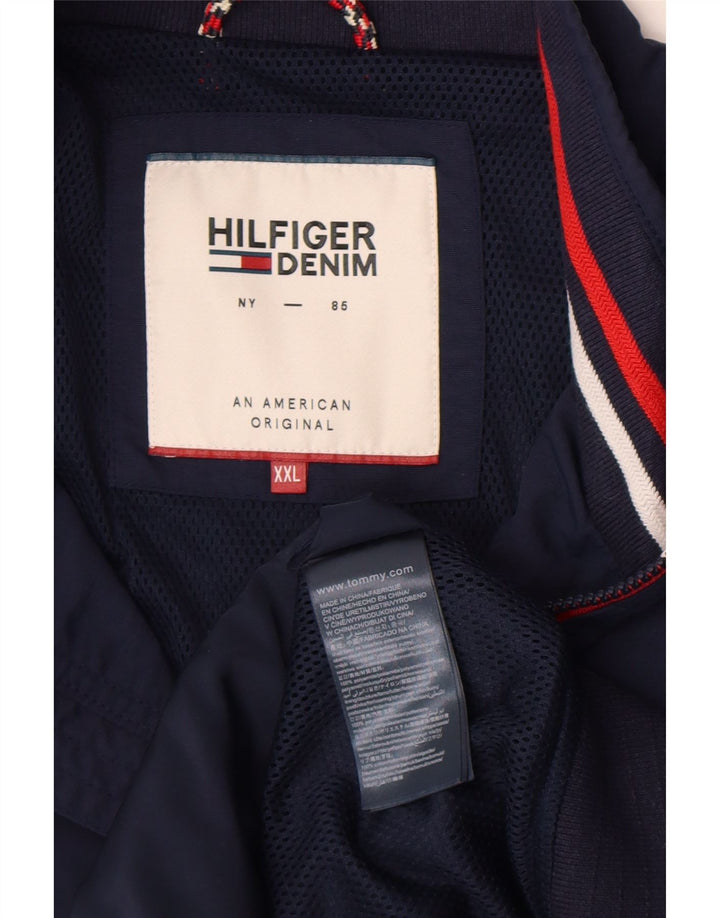Tommy Hilfiger Herre Bomber Jacket UK 44 2XL Navy Blue Polyamide