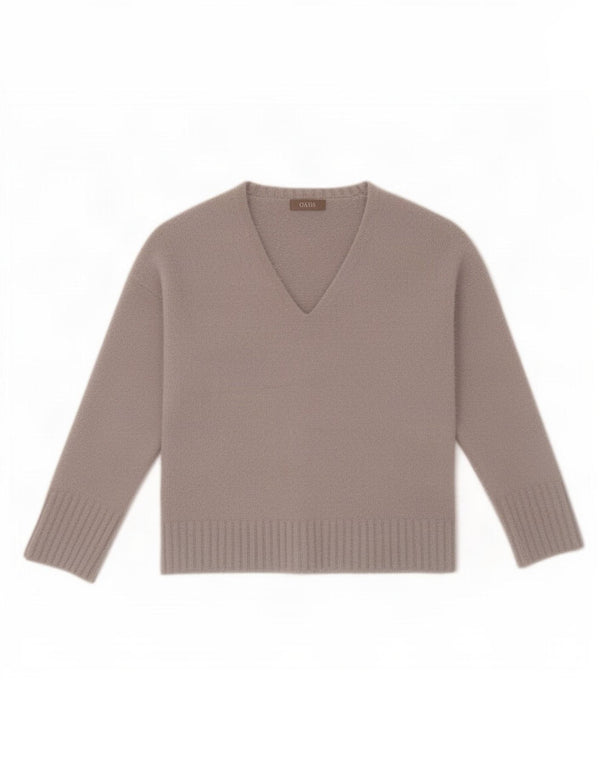 Oasis Womens Oversized V-hals sweater UK 10 Lille grå polyamid